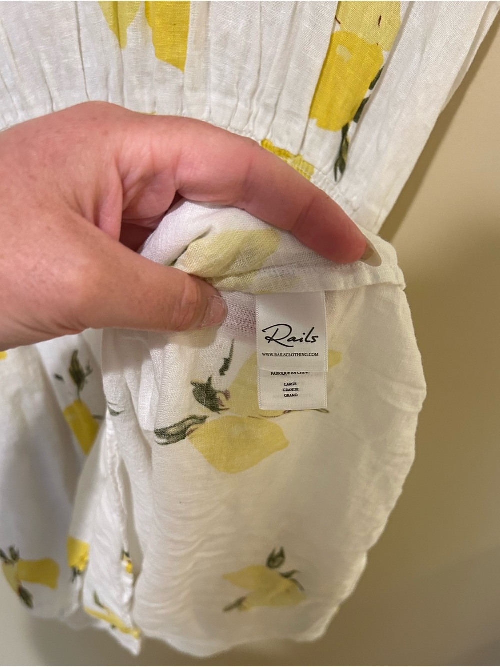 Rails Like New Angelina Linen Blend Cap Sleeve Citronnade Dress Size Large - Picture 6 of 8